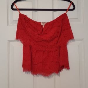 Monteau Lace Strapless Crop NWOT